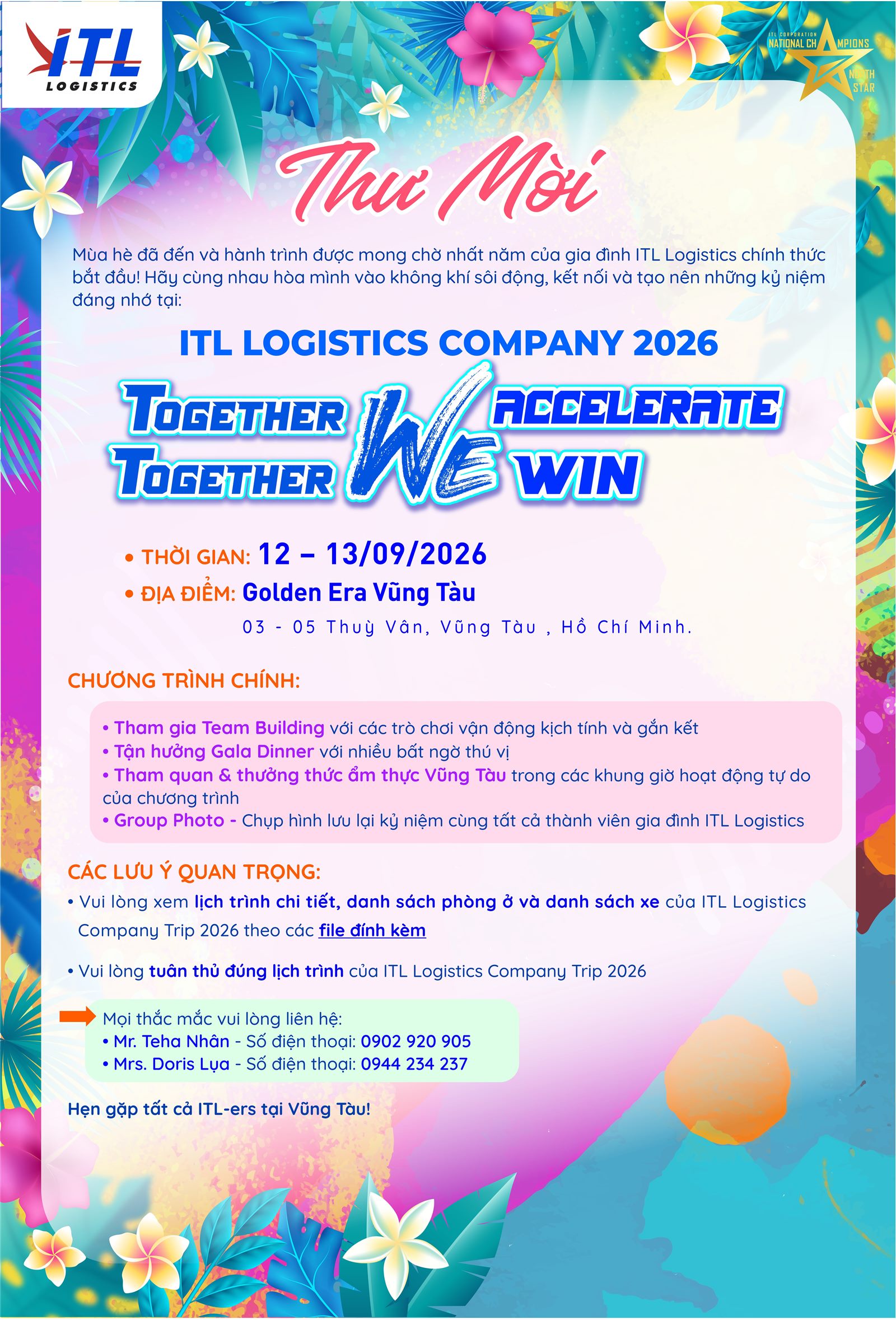 Thư mời ITL Logistics Company Trip 2026